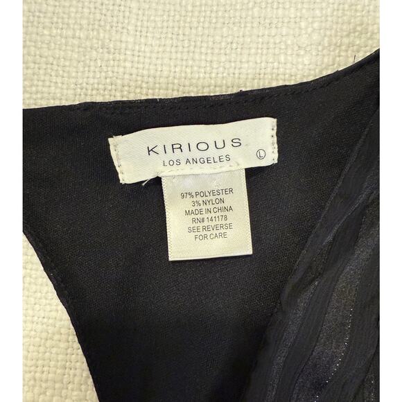 Kirious Los Angeles Black Sheer Open-Back Blouse – Size L - Picture 9 of 9
